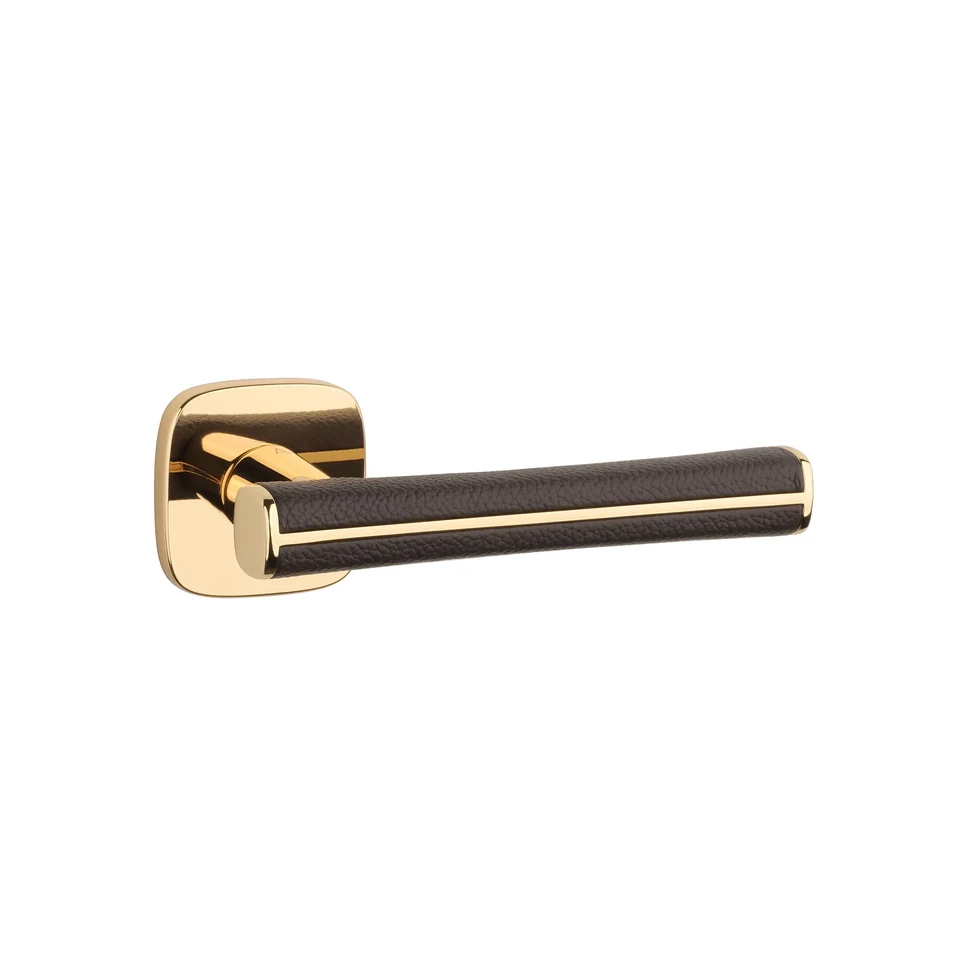 Aprile Davidia QR — Polished gold / Brown leather
